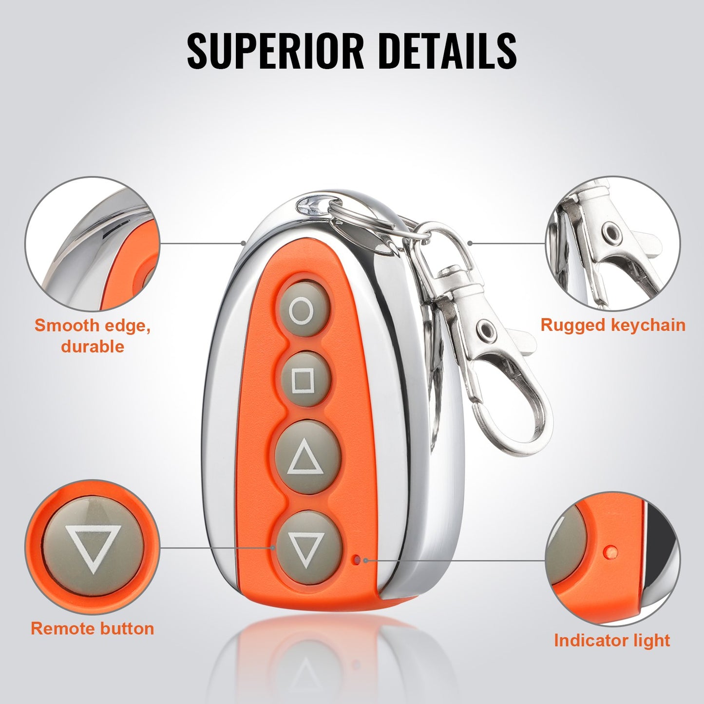Wireless Garage Gate Remote Control 131 Ft Range 4-Button Electric Opener
