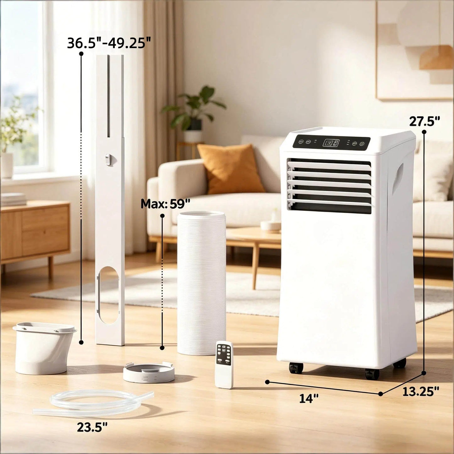Portable Air Conditioner - 10,000 BTU with Remote Control - White