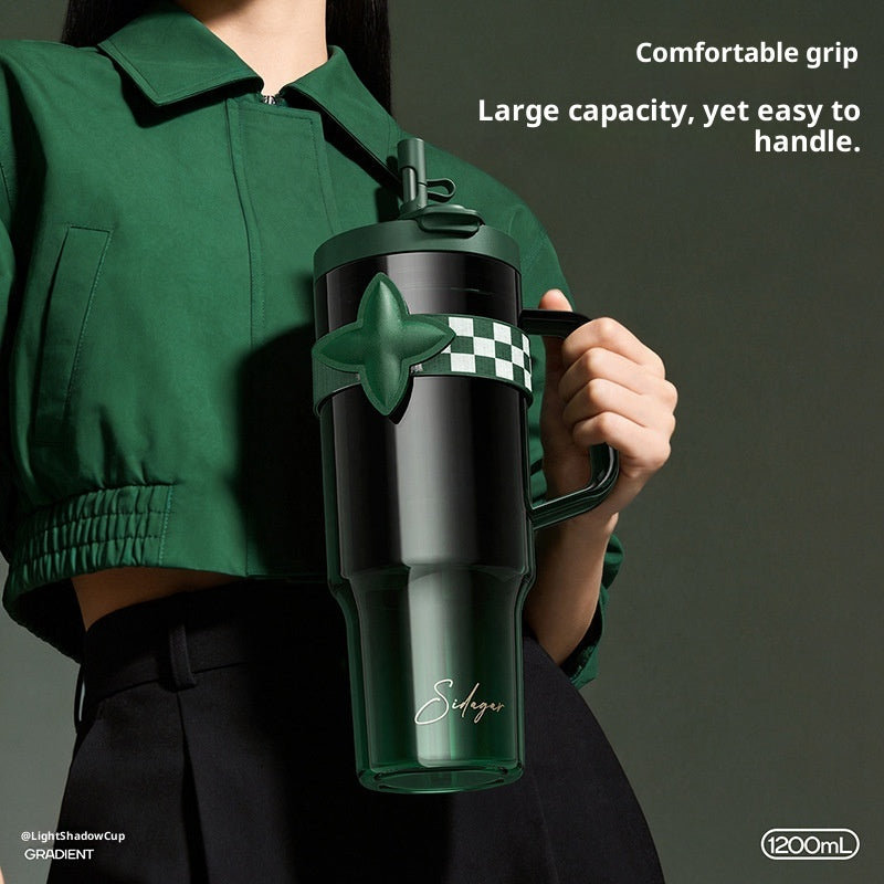 Large Capacity Portable Straw Cup - Tritan Drinking Tumbler with Straw