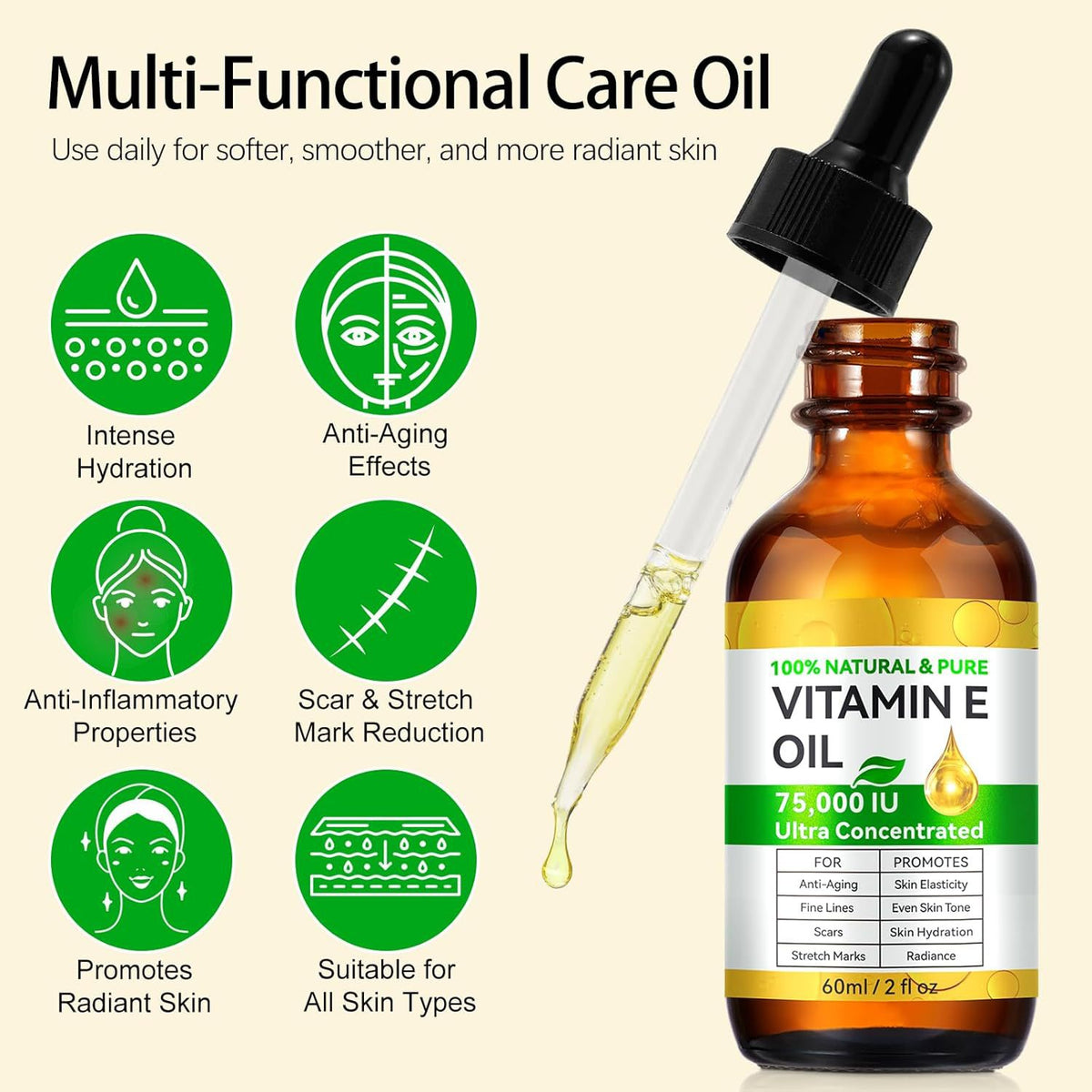 Vitamin E Oil - 60ml Skincare Treatment