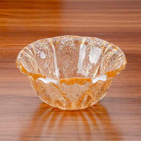Minimalist Glass Fruit Bowl for Kitchen & Living Room - Gold Small 17cm