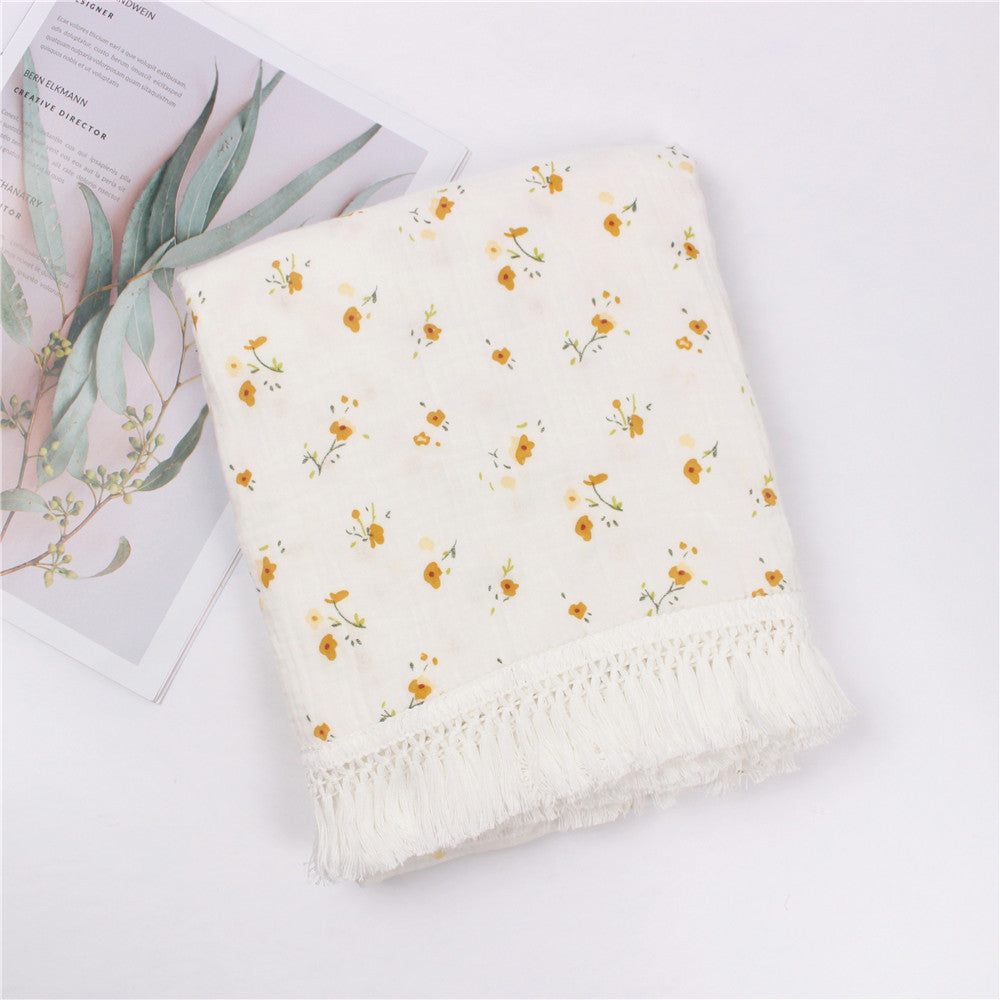 Children's Cotton Tassel Blanket - Baby Bedding 100x120cm, Multiple Colors