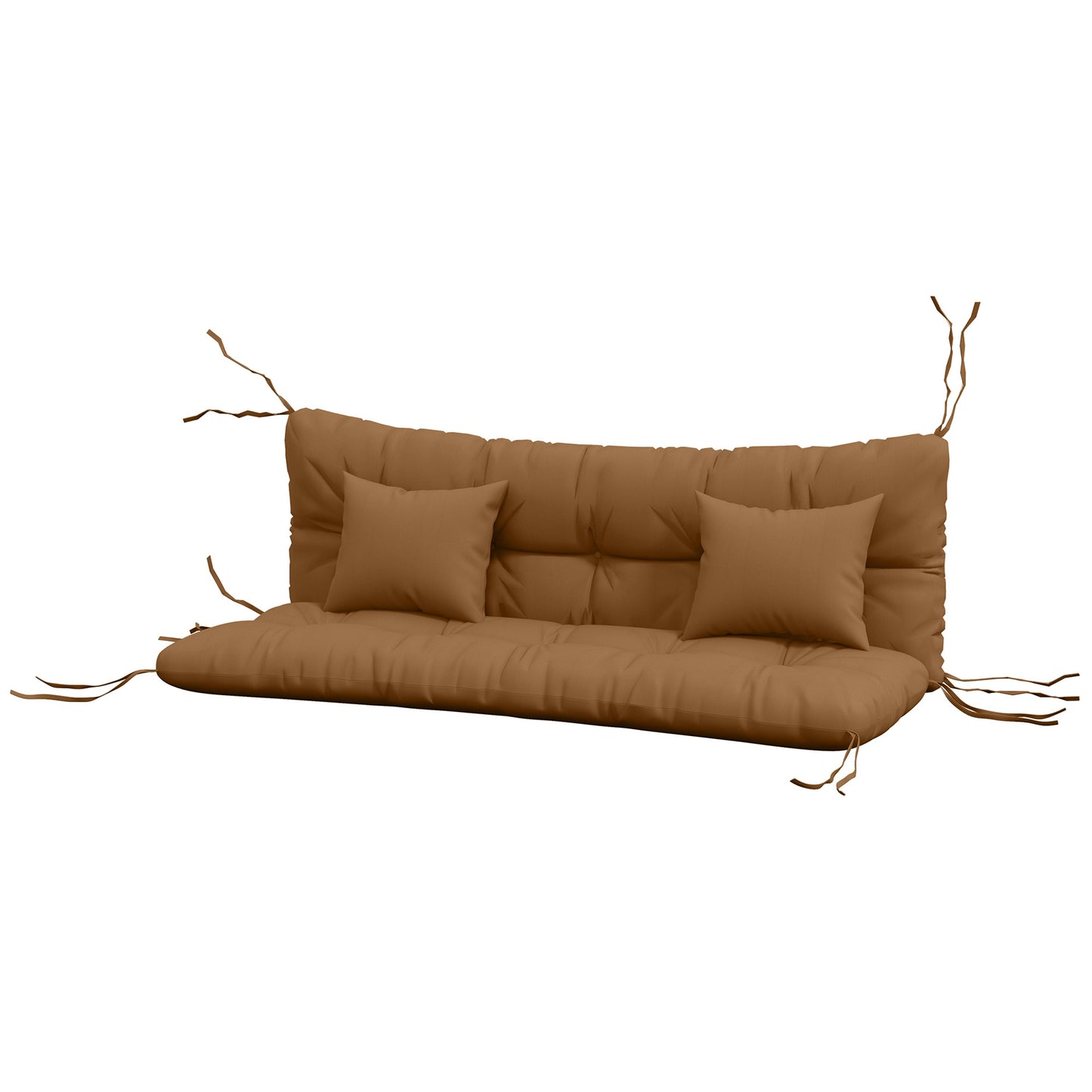 59" Outdoor Bench Cushion Set with Throw Pillows - Tan