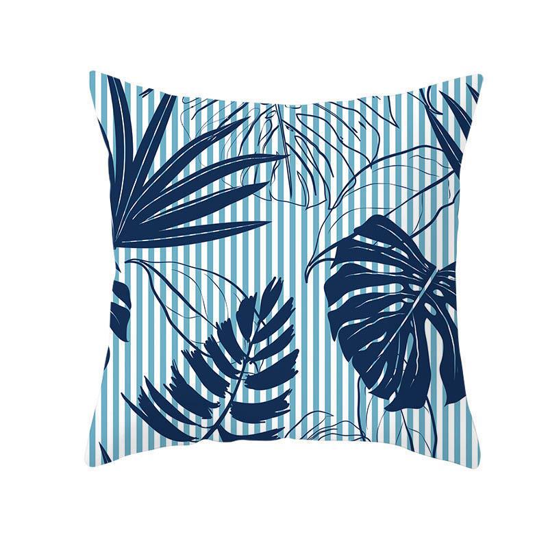 Green Plant Tassel Sofa Pillowcase - 45x45cm Plush Cushion Cover