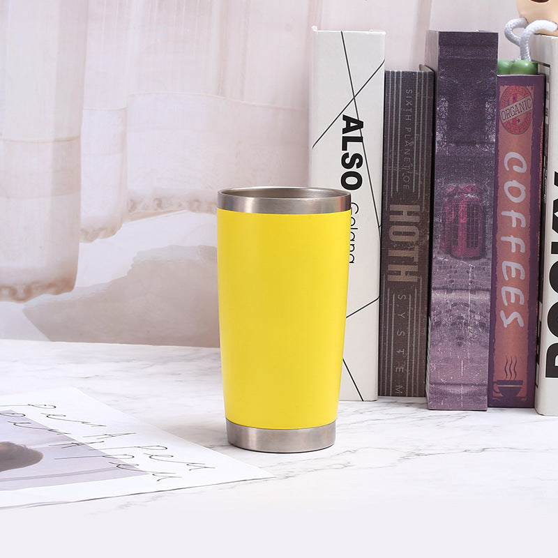 20oz Double-Wall Stainless Steel Car Mug - Vacuum Insulated Drinkware