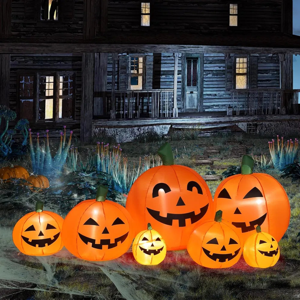 5.9FT Inflatable Pumpkin Ghost with LED Lights for Halloween Outdoor Decoration