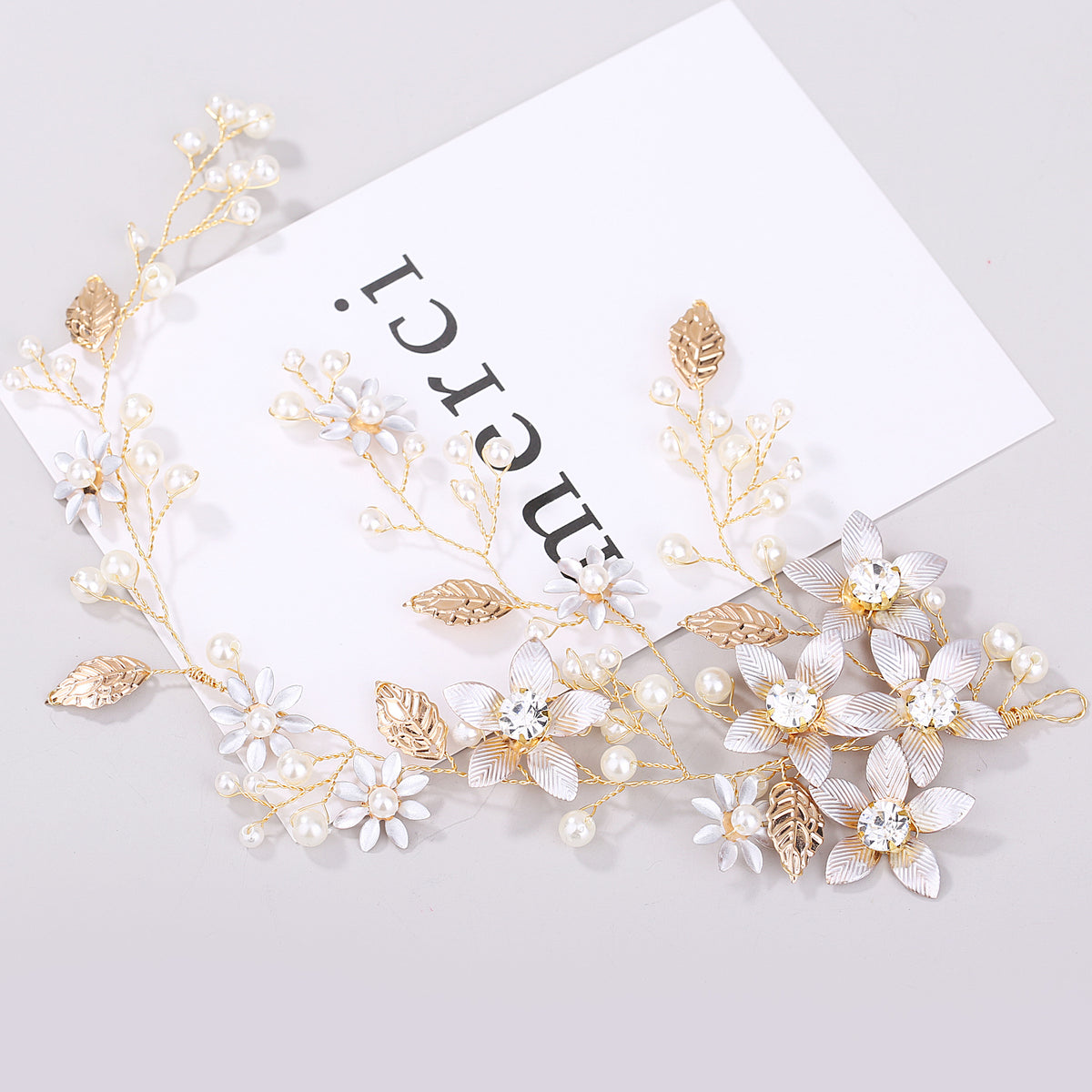 Golden Leaf Flower Hair Band - Wedding Bridal Accessory