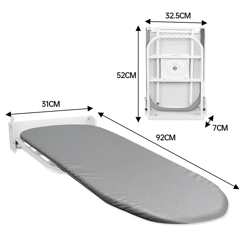 Retractable Wall-Mounted Ironing Board with Swivel Lid - Modern Home Storage