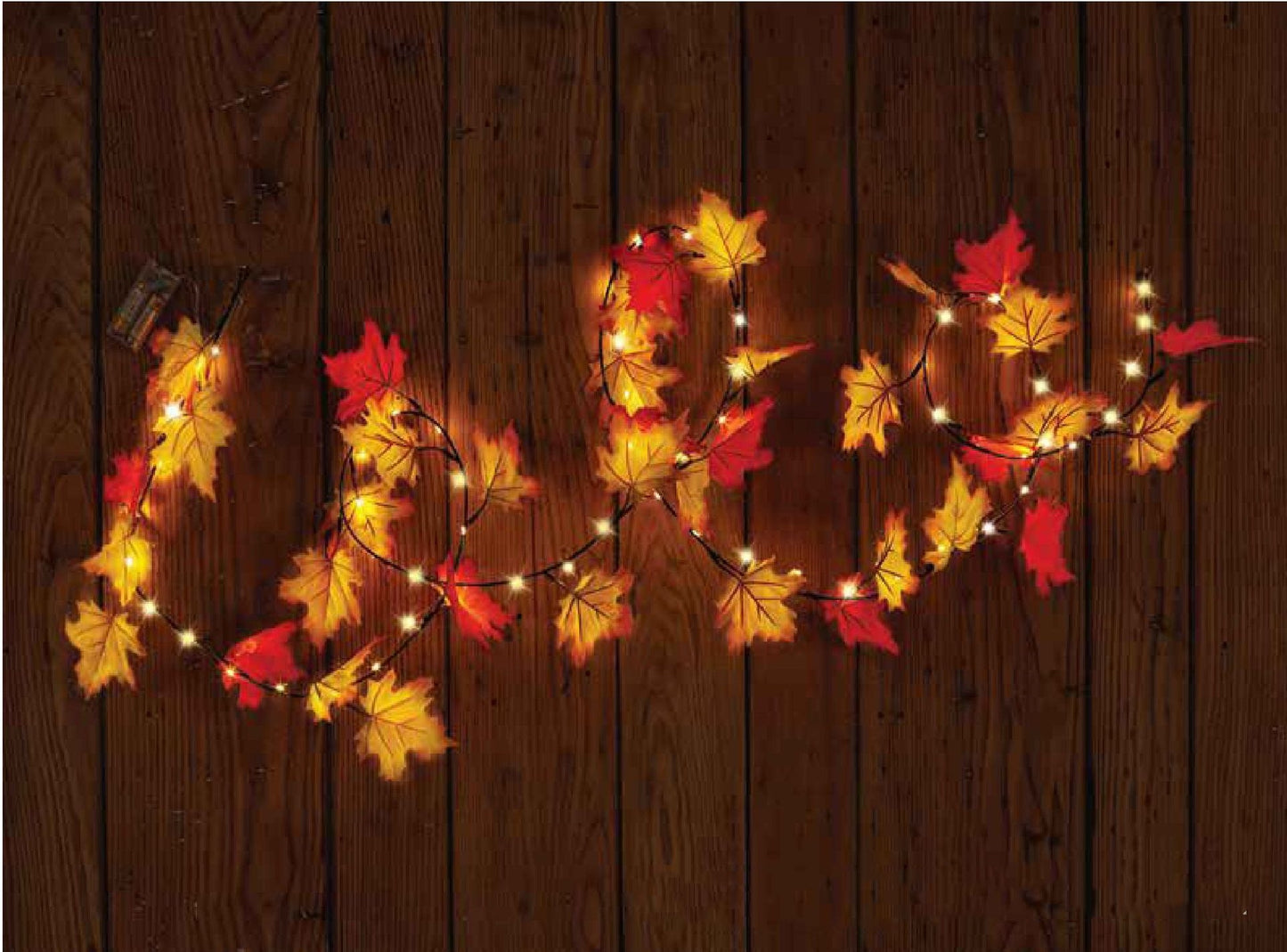 Autumn Maple Rattan Garland for Thanksgiving Home Decor 3M