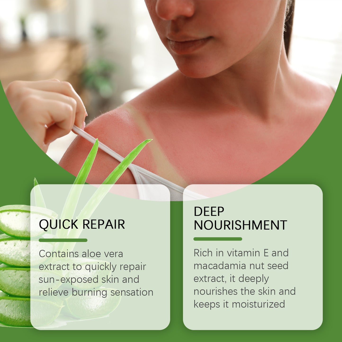 Aloe Vera Repair Stick Moisturizing Skin Care Balm for Sunburn Relief