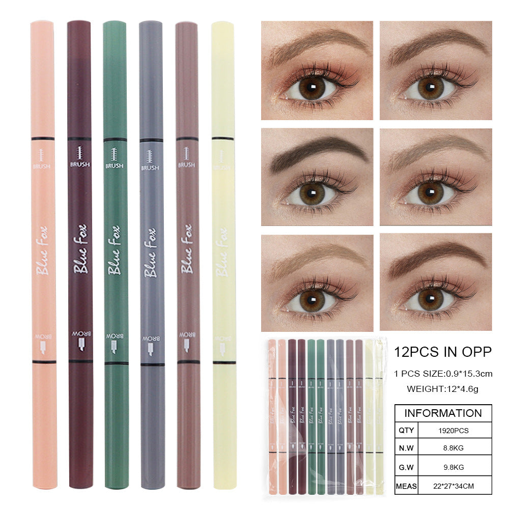 Double-Headed Eyeliner and Eyebrow Pencil Set - Rotatable, Multi-Color