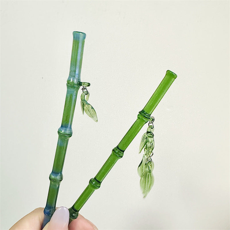 Glazed Bamboo Leaf Hairpin