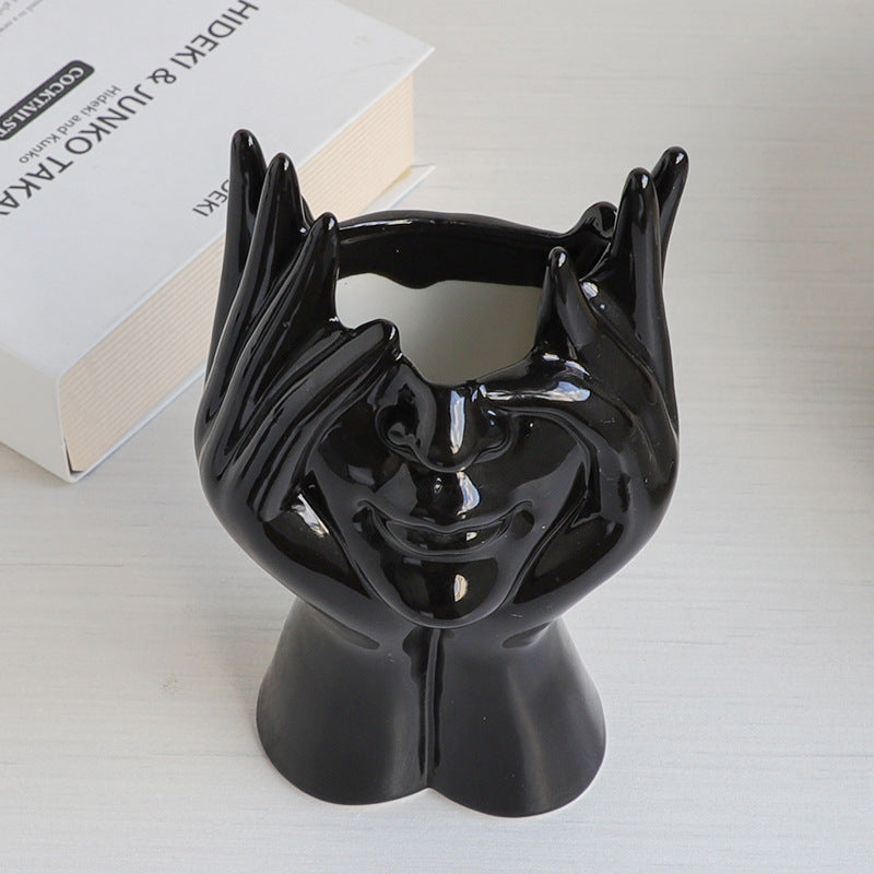 Black Ceramic Vase - European Style Home Decor Ornament