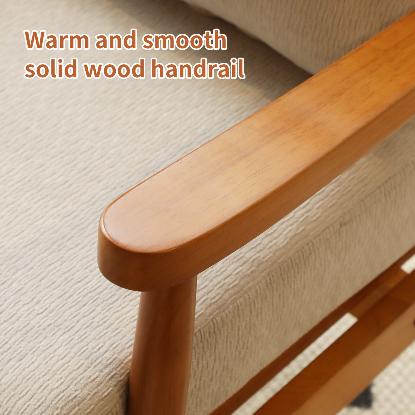 Cozy Grey Accent Chair with Solid Wood Frame - Comfy Armchair