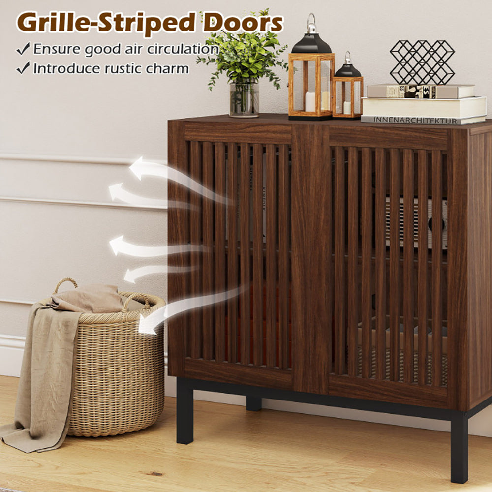 Buffet Cabinet With Storage 32 Inch Wooden Sideboard Coffee Bar