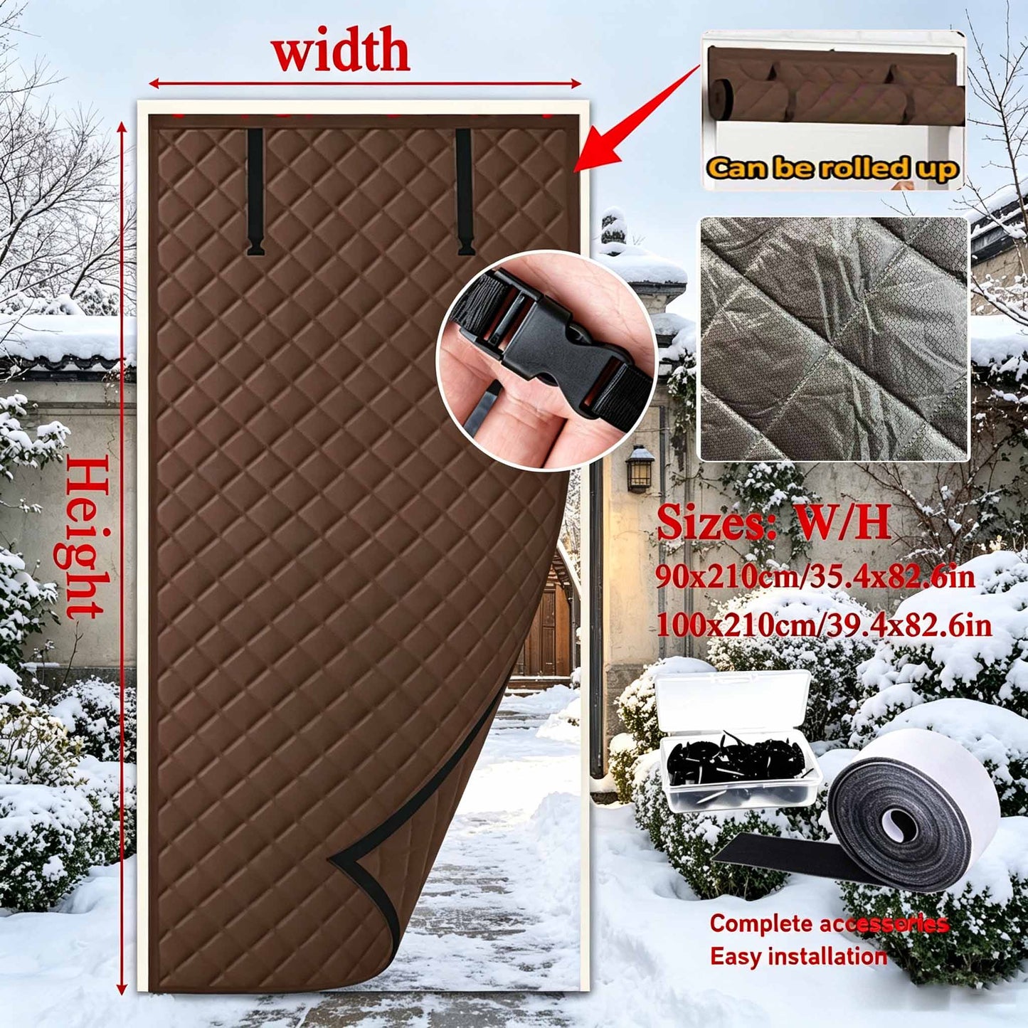 Magnetic Thermal Insulated Door Curtain - Windproof & Cold Block for Winter Home & Balcony