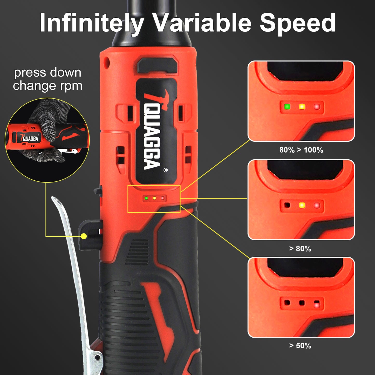 18V Cordless Electric Ratchet Wrench Set with Extended Neck for Automotive Repairs