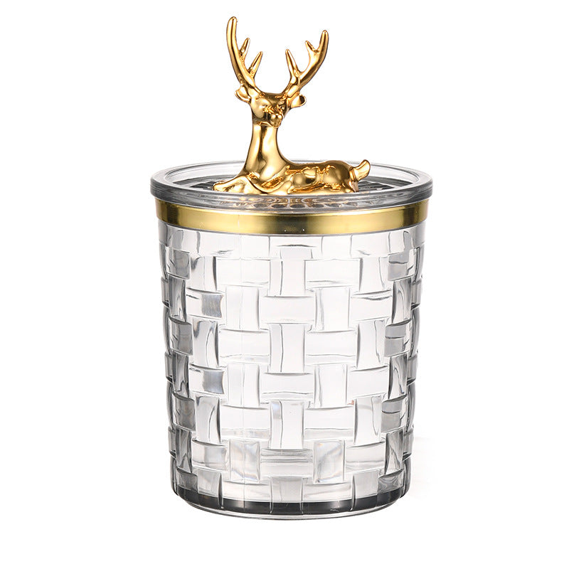 Makeup Storage Cup - Transparent Gray Crystal Style, 8.5x7.3cm, Pack of 1