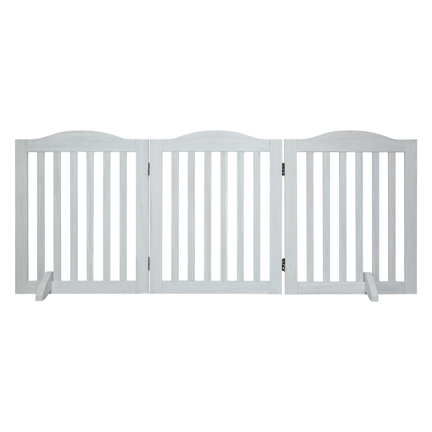 Wooden Foldable Pet Gate for Dogs, 24 Inch 3-Panel Freestanding Fence