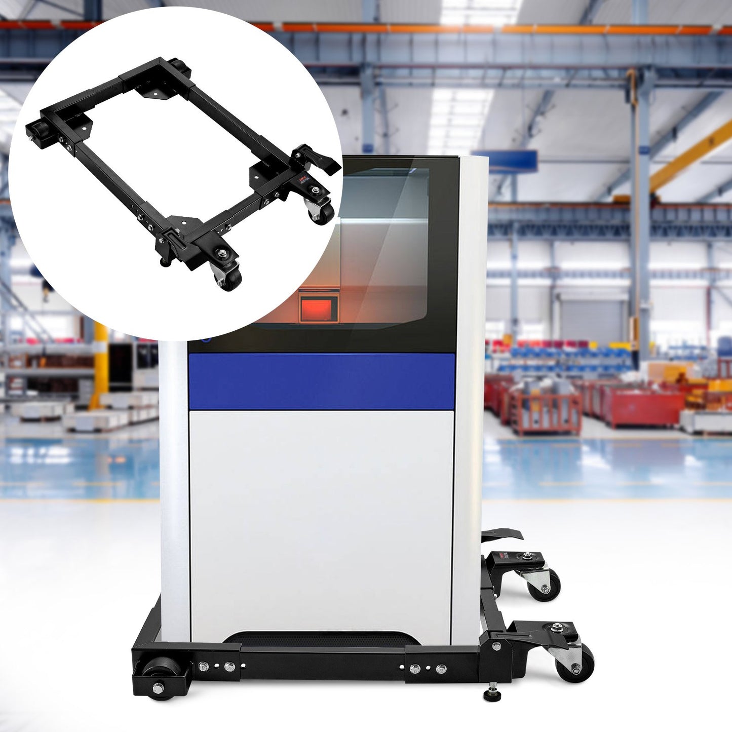 Heavy Duty Mobile Base Stand 1500Lb Capacity for Tools & Machines - Black