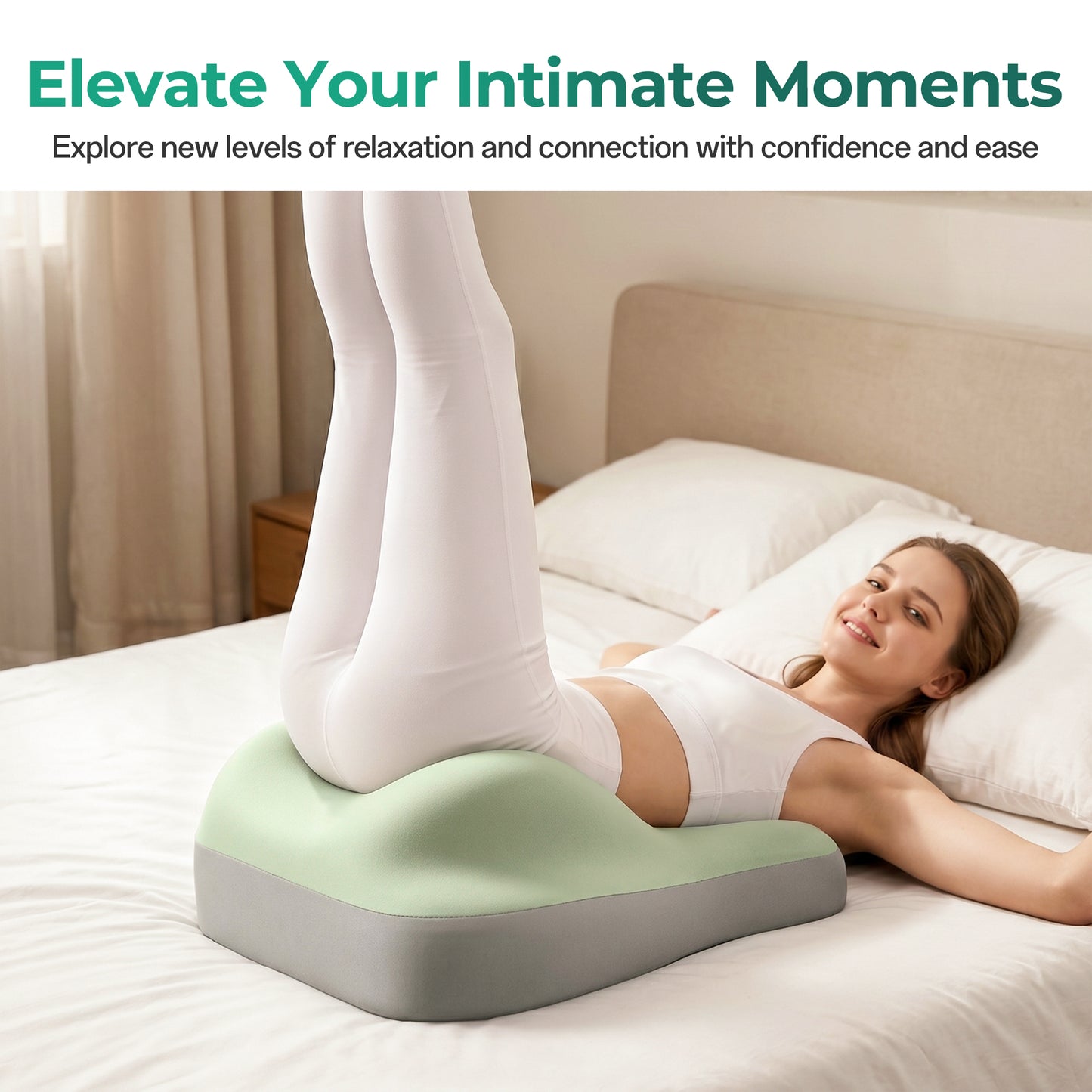 Ergonomic Memory Foam Sex Pillow for Couples - Green