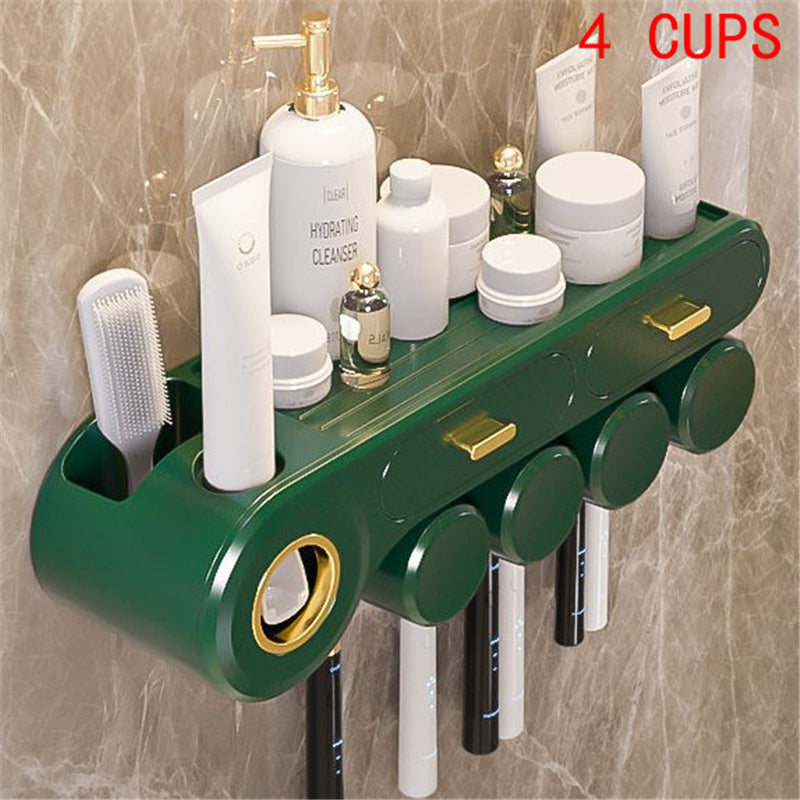 Automatic Toothpaste Dispenser Wall Mount for Bathroom - Squeeze & Storage
