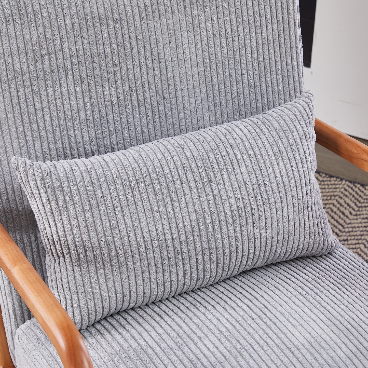 Mid-Century Modern Upholstered Accent Chair - Light Gray
