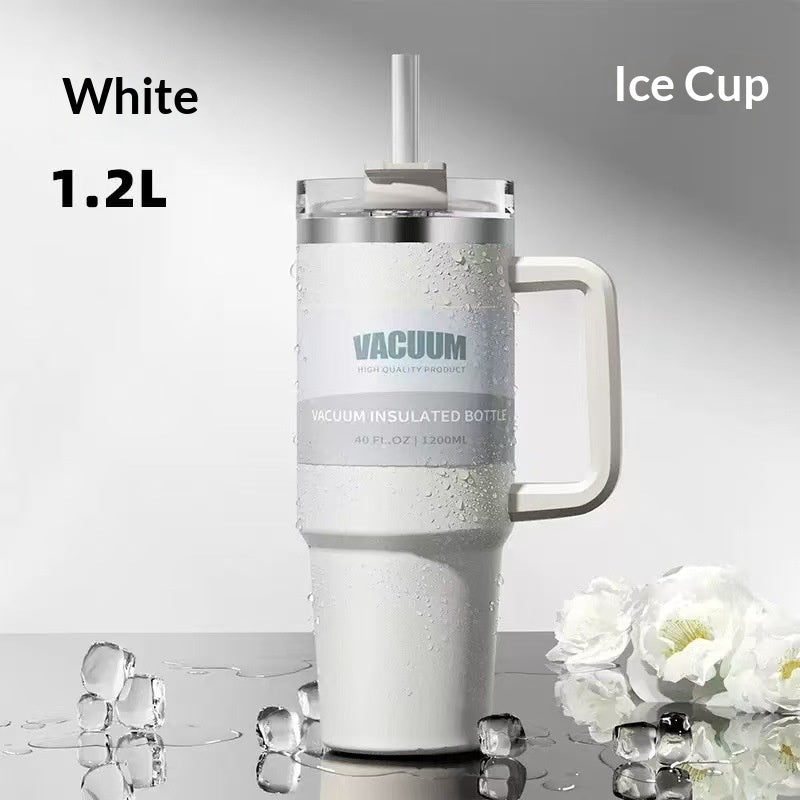 40oz Stainless Steel Iced Coffee Tumbler with Straw – Multiple Colors & 1200ml Capacity