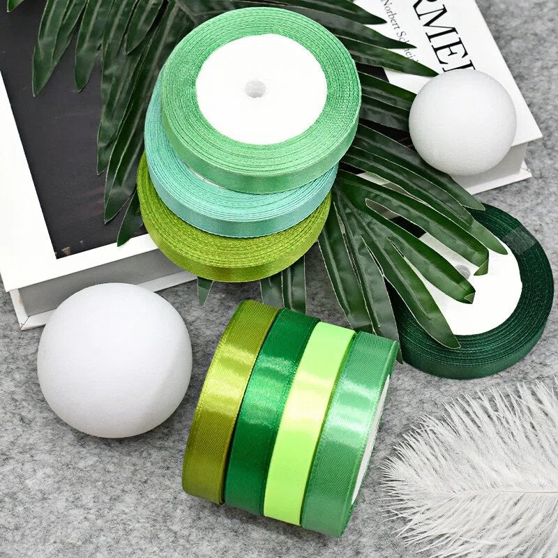 1.5cm Satin Ribbon Gift Box Packaging Ribbon - Yellow, 0.9m