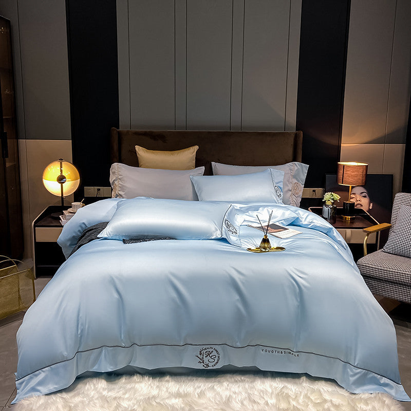 Home Washed Silk Bedding Set Four Piece Quilt Cover Bed Sheets Pillowcases