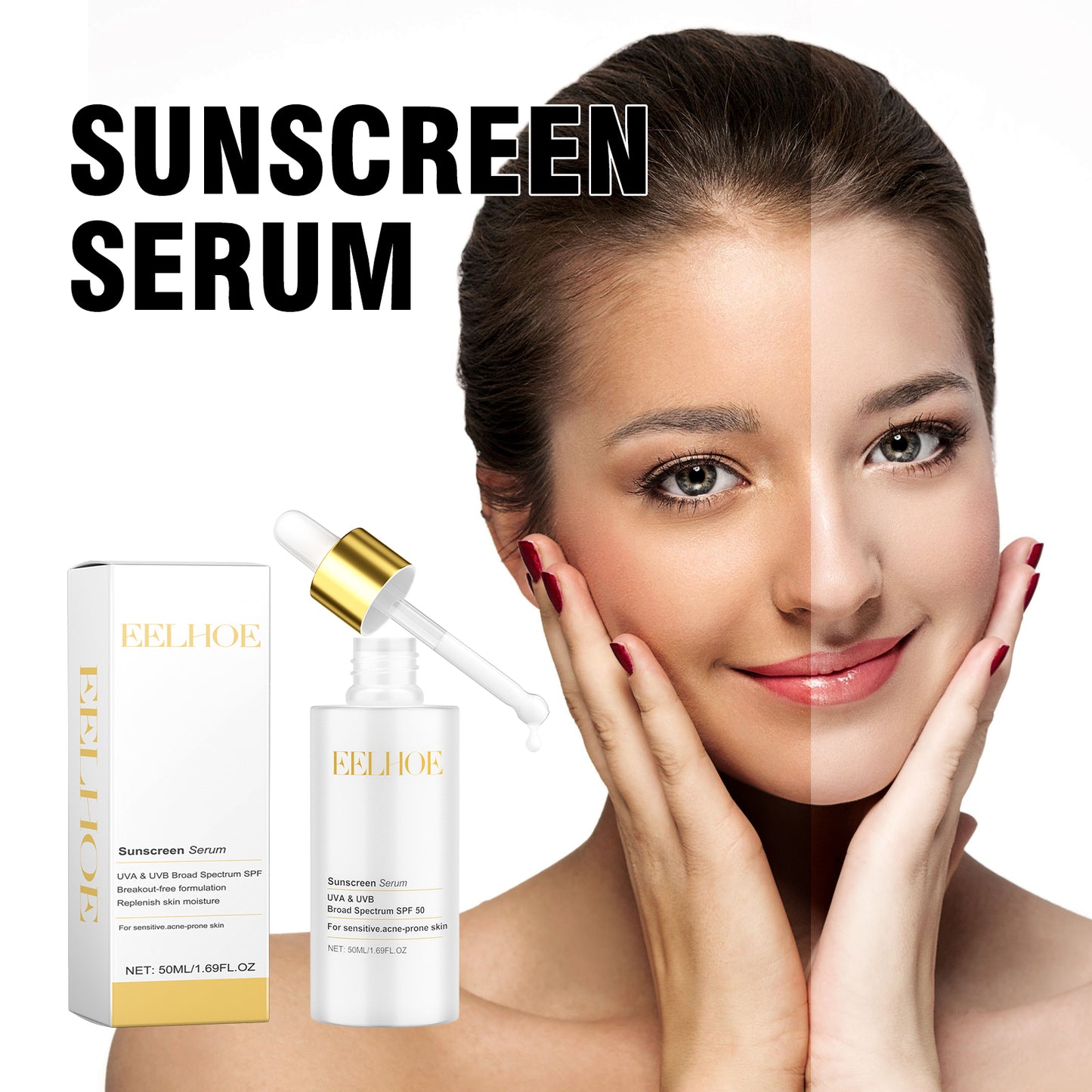 Sunscreen Serum with Hyaluronic Acid & Niacinamide - 50ml Hydrating Formula