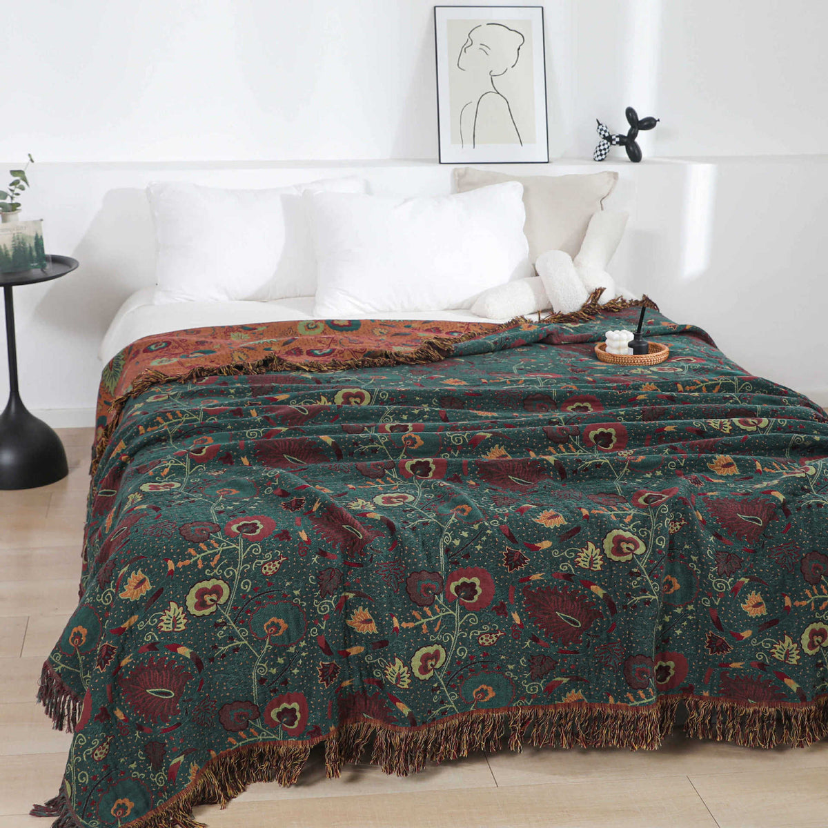 Washed Jacquard Cotton Nap Blanket - Multiple Sizes & Patterns