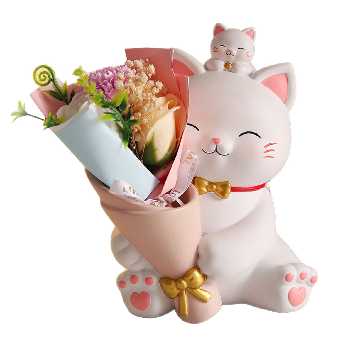 Lucky Cat Bouquet Home Decor Ornament - Living Room & Hallway Decoration