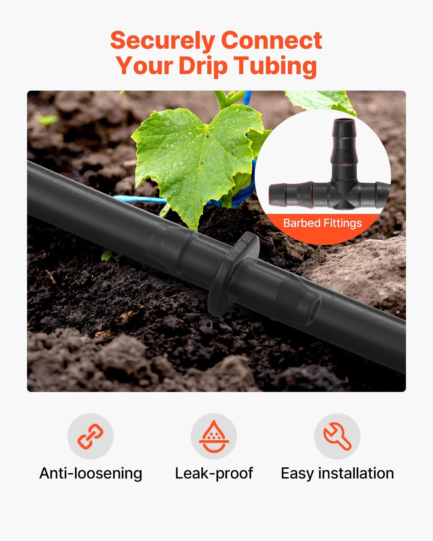 300Pcs Drip Irrigation Fittings Kit for 1/4 Inch Hose Garden Lawn Watering