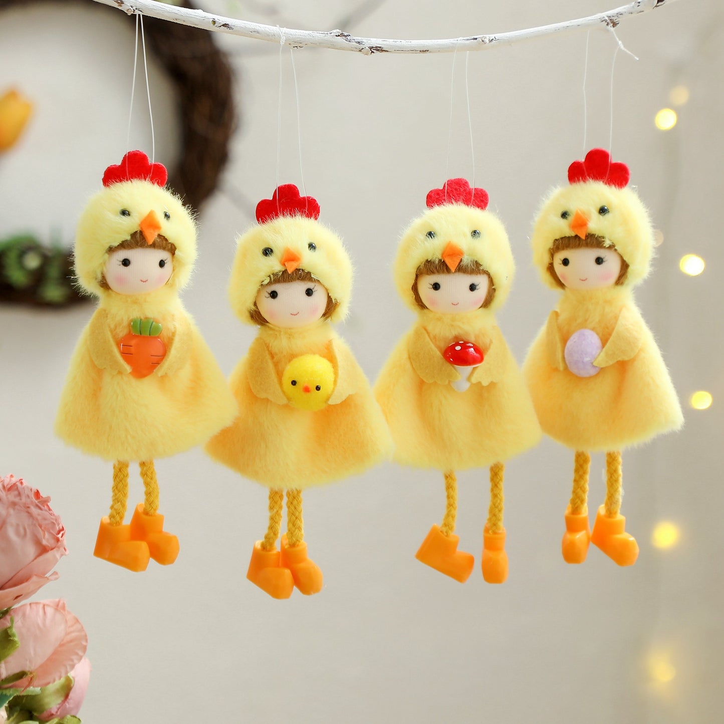 Easter Decorative Chicken Egg Ornaments - Festive Home Decor Pendant Set