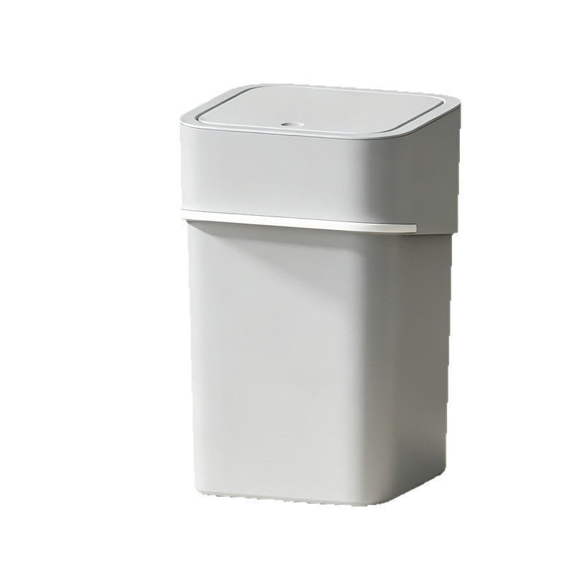 Pet Odor Control Trash Can for Cat Litter - Square, Odor-Resistant, White & Gray