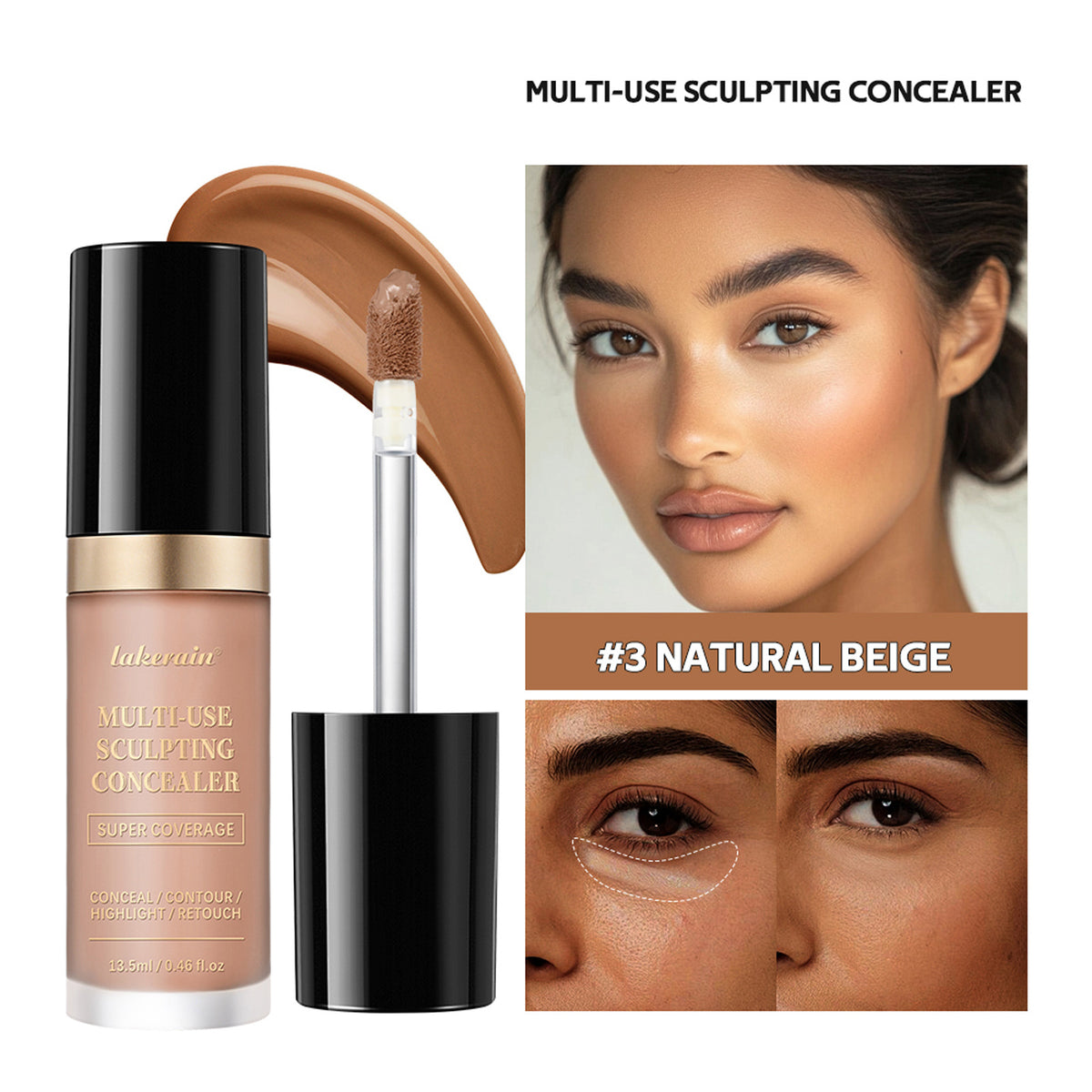 Hydrating Liquid Concealer for Dark Circles & Acne Spots - Multiple Shades