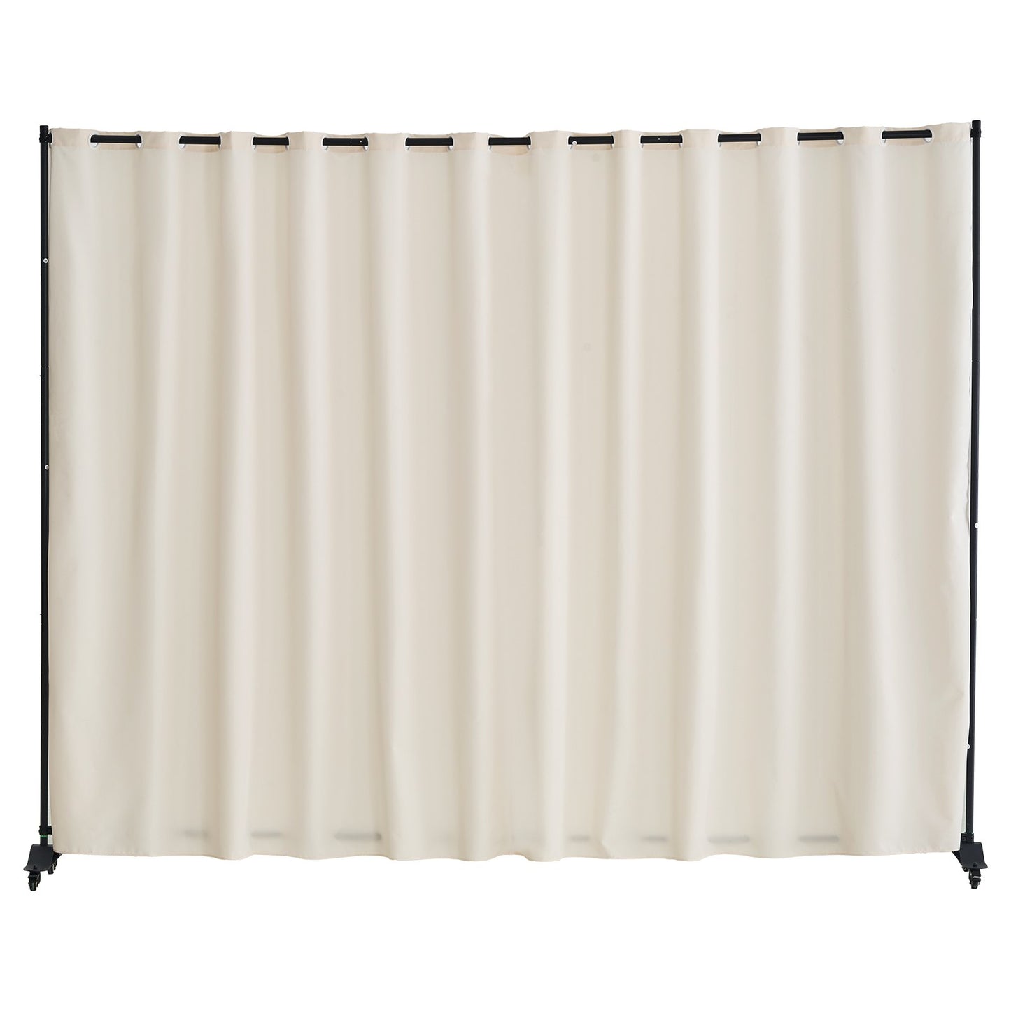 Portable Room Divider with Wheels - 96 x 120 Inch, Beige
