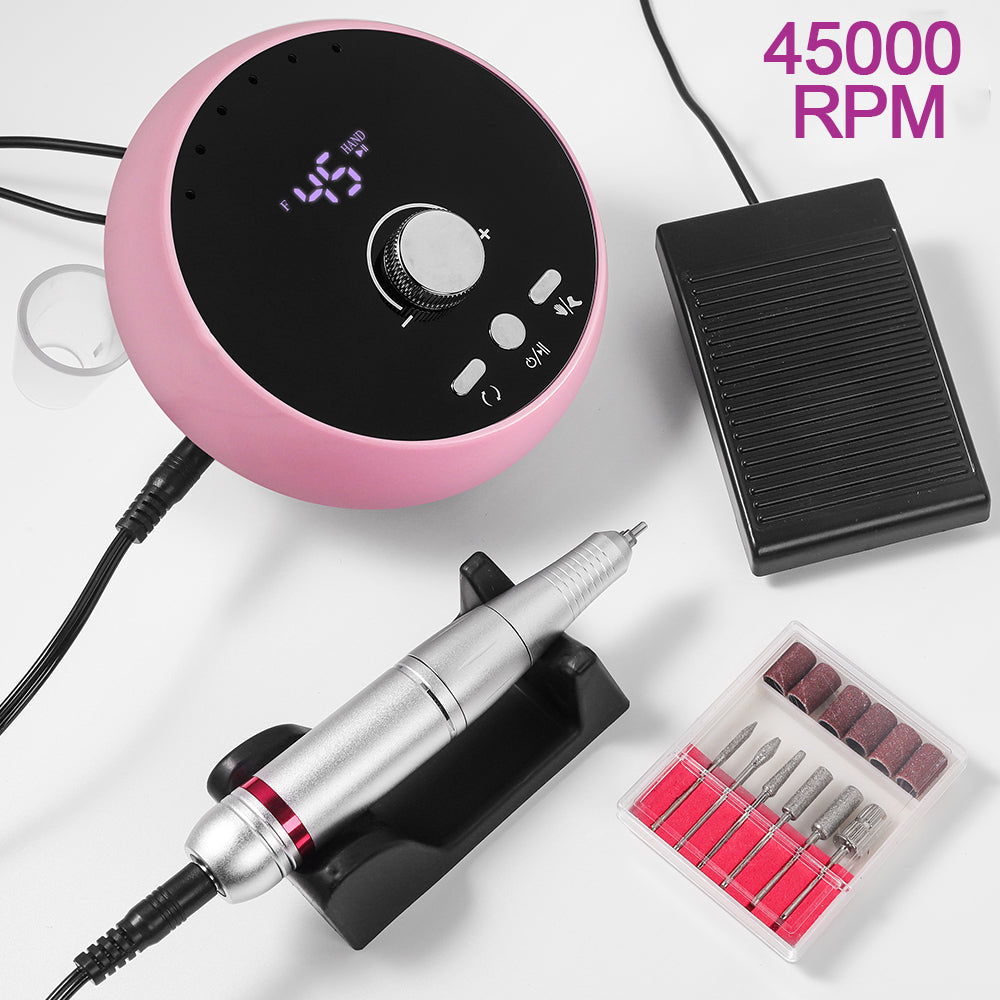 45000RPM Professional Electric Nail Drill - Portable Manicure Sander Set