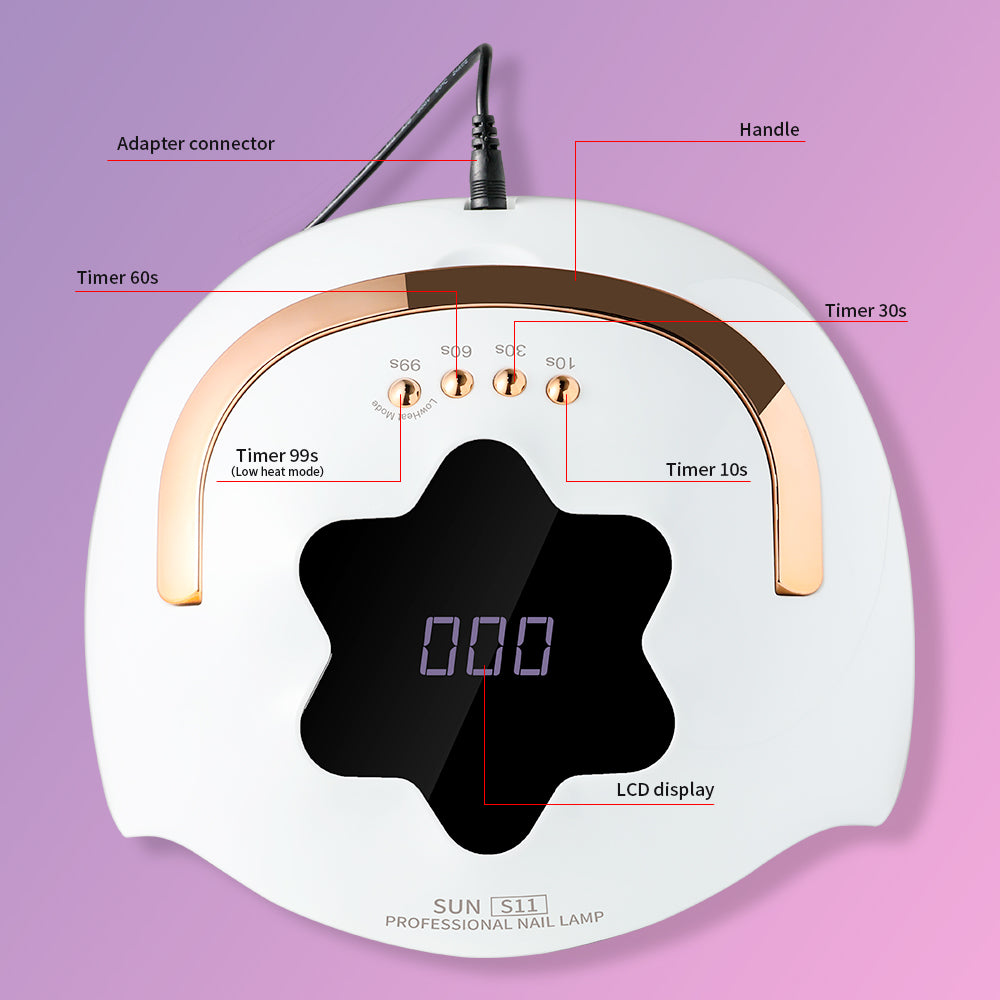 Professional UV LED Nail Lamp - 57-Bead Fast Curing Dryer with Auto Sensor
