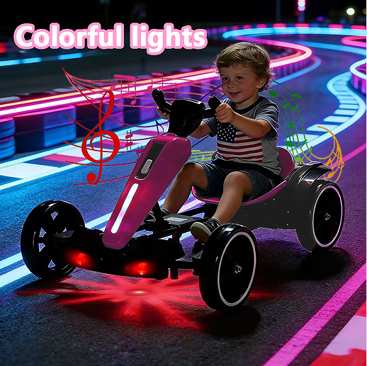 12V Kids Electric Pedal Go Kart with Adjustable Seat & EVA Wheels