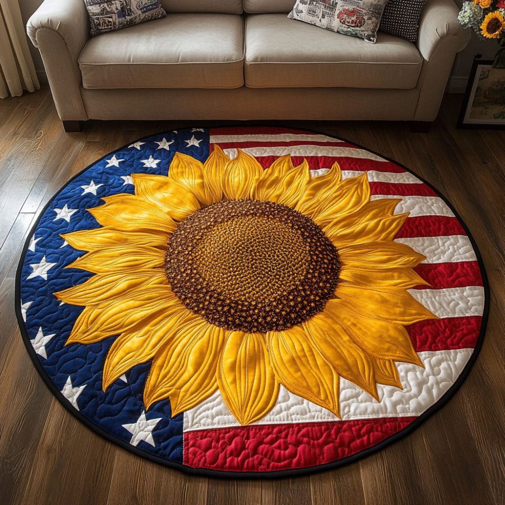 Digital Printed Round Rug with Leaf Pattern - Multiple Sizes & Styles