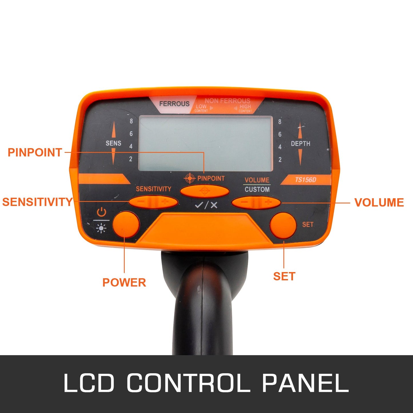 Waterproof Metal Detector for Underwater & Ground Search - LCD Display, High Accuracy, Adjustable Length, Yellow