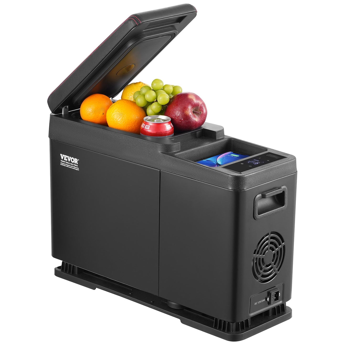 8L Portable Car Refrigerator Freezer - Single Zone, Bluetooth Control, Black