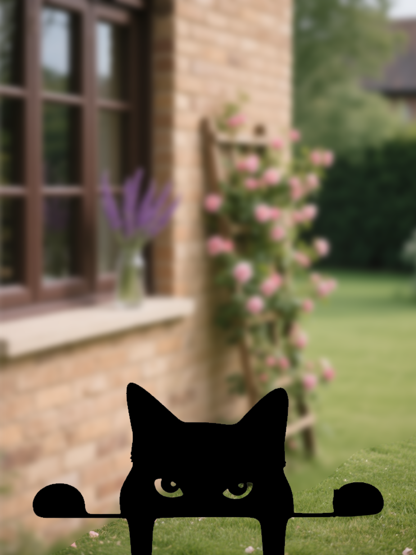 Whimsical Metal Cat Garden Decor for Outdoor Spaces