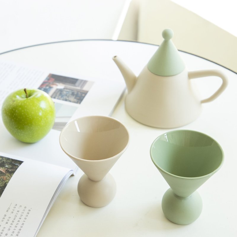 Irregular Solid Color Teapot and Teacup Set - Kitchen Tea Service