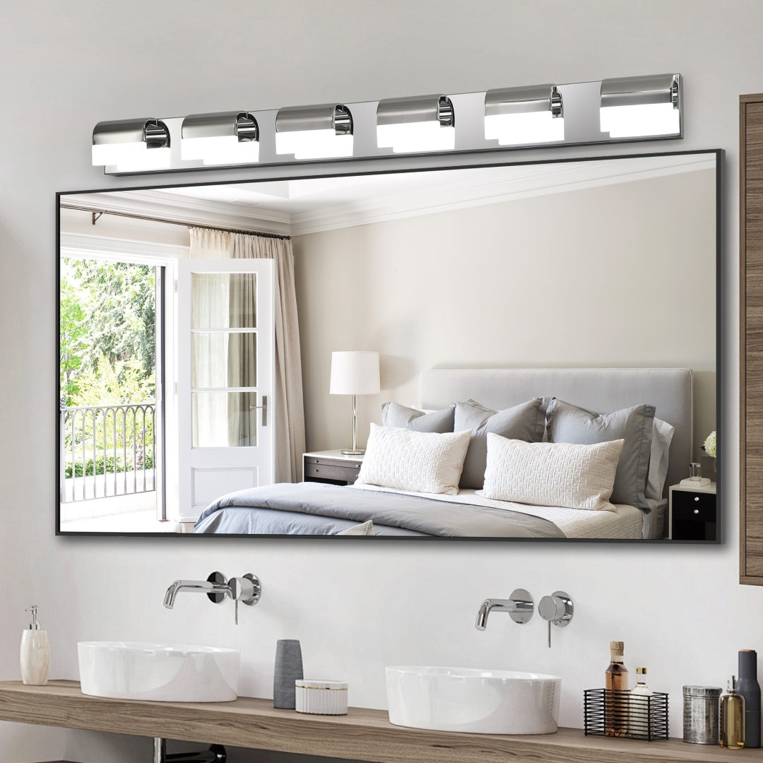 6-Light Modern Bathroom Vanity Light - LED Over Mirror Fixture