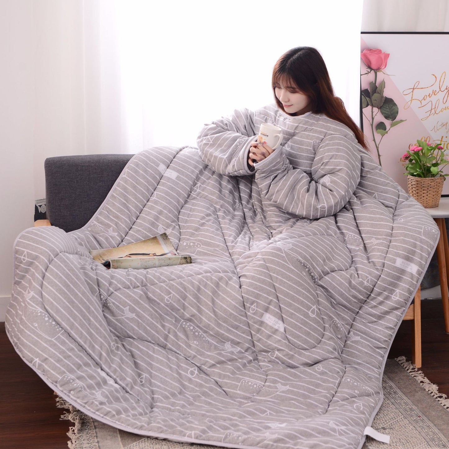 Thickening Sleeping Bag with Detachable Quilt for Autumn and Winter - 120x160cm