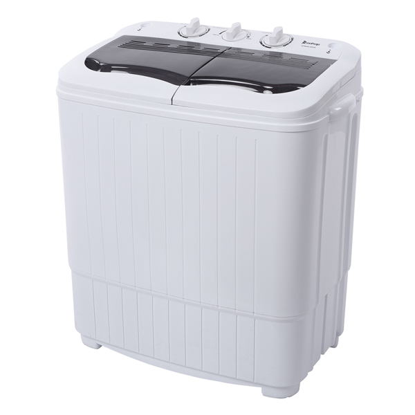 14.3lb Semi-Automatic Gray Washing Machine with Cover - Home Appliance