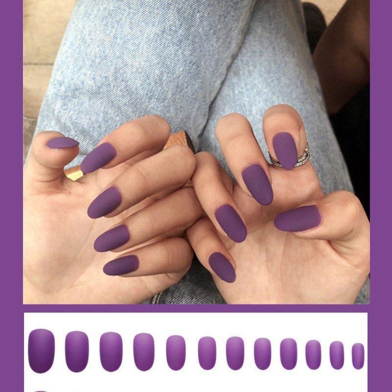 24-Piece False Nails Set - Multiple Colors